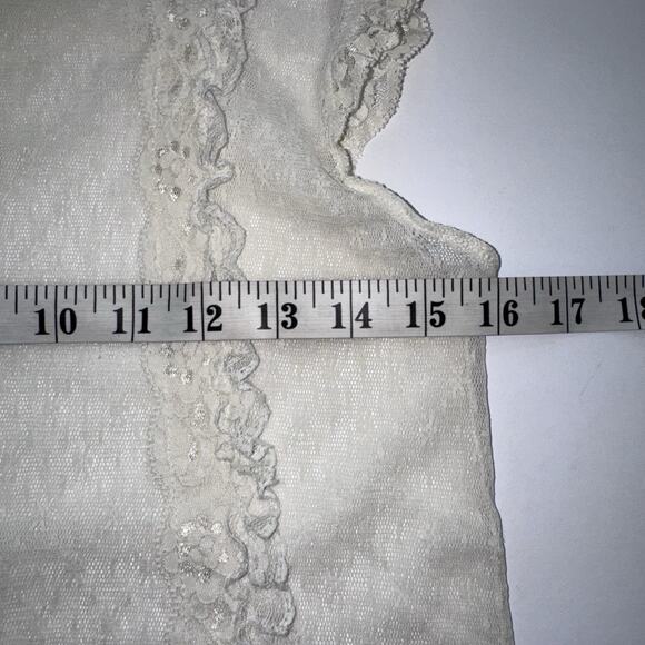 Faded Glory Vintage Lace Sheer Tank XL 14-16 Top Boho Chic Retro Y2k Fairy - Picture 5 of 6